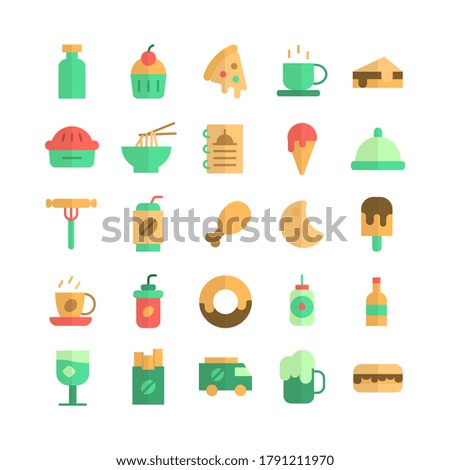 Fast Food icon set vector flat for website, mobile app, presentation, social media. Suitable for user interface and user experience.