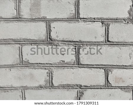 White brick wall texture pattern. Gray brickwork aged textured backdrop
