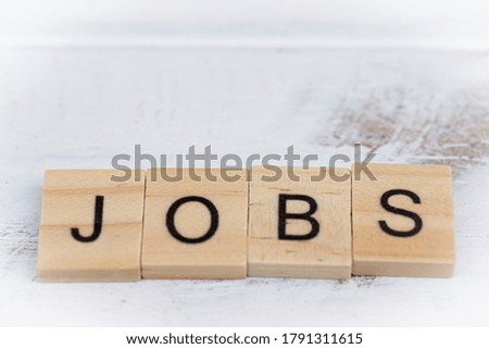 Jobs wooden letters on wood vintage background