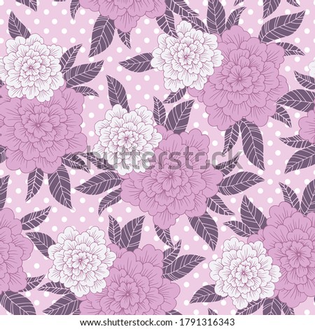 Floral seamless pattern, vintage vector flowers, hand drawn illustration, template for textile, wallpaper, wrapping paper.