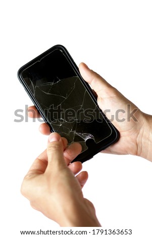 Changing broken protective film on a smartphone display