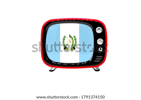 The retro old TV is isolated against a white background with the flag of Guatemala