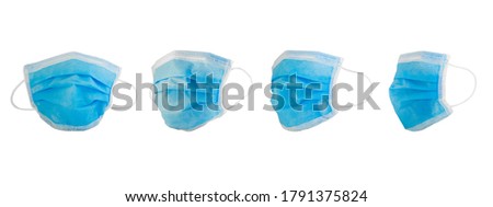 mask, medical mask isolated on white background, coronavirus triple layer of protective mask, healthcare item, whit clipping path.