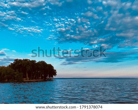 Water and beautiful clouds during sun set