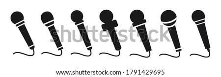 Microphone set vector icon on white background