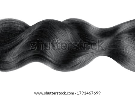 Black hair in line shape on white background, isolated