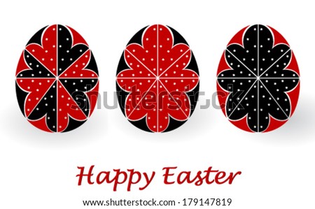 Black and red Easter eggs - Vector illustration
