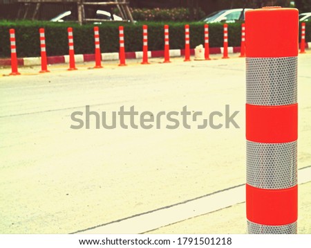 scenery warning road sign with traffic pole install  at the edge of a roadside so popular traffic sign in thailand