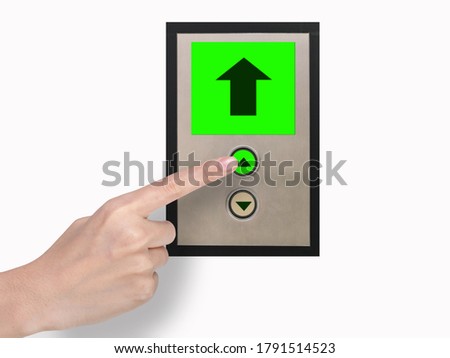 elevator button for next levels up in concept of more advance to a success.