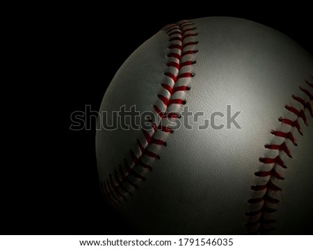baseball ball on black background