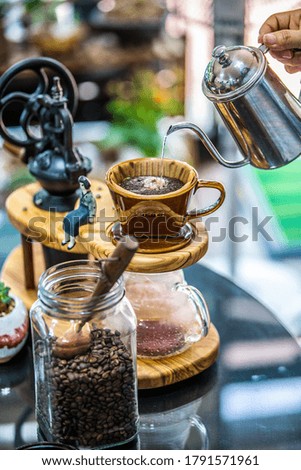 a picture of making coffee