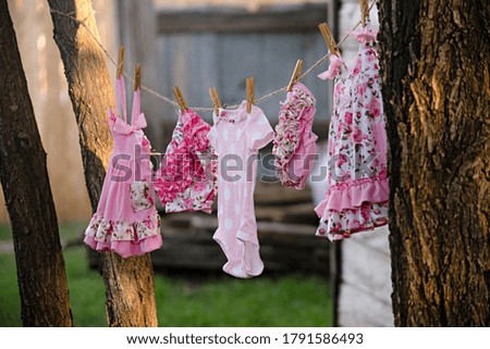 Baby Girl Clothes on Clothesline