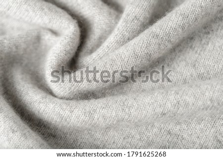 Light grey luxury pure cashmere texture as  background with copy space Royalty-Free Stock Photo #1791625268