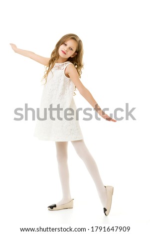 Rare View of Long Haired Girl Wearing Beautiful White Lace Dres