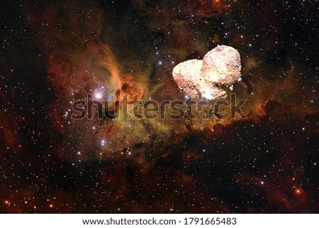 Asteroid. Science fiction cosmos. Elements of this image furnished by NASA.
