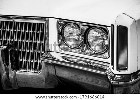 Retro car. black and white photography