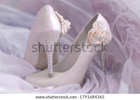 white wedding shoes with rhinestones