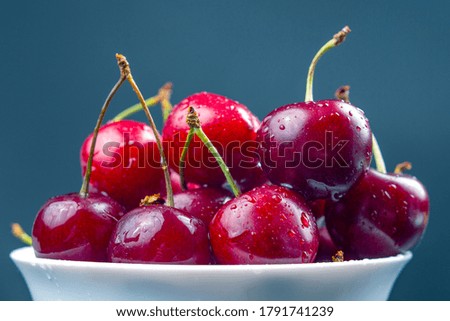fresh cherry berry. healthy food for breakfast. fruits of vegetation. fruit dessert