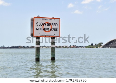 Manatee Slow Speed Zone in a Bay
