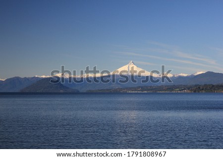 the volcanoes Osorno and Puntiagudo in the sourrounding of the lake Rupanco
