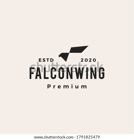 falcon wing hipster vintage logo vector icon illustration