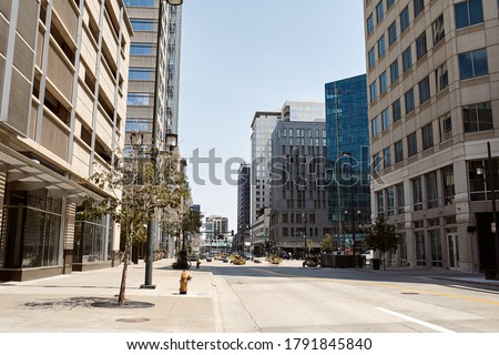 Commercial buildings and business in Downtown Denver.  Denver, Colorado, USA