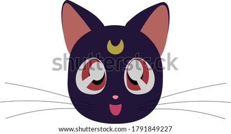 luna black cat sailor moon  Royalty-Free Stock Photo #1791849227