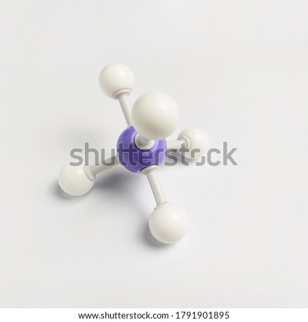 Five white Hydrogen and one purple Phosphorus, Chemical formula is H5P. Royalty-Free Stock Photo #1791901895