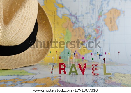 Travel,map with pin location on map