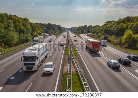 A12 Freeway Traffic seen from Above Royalty-Free Stock Photo #179200397