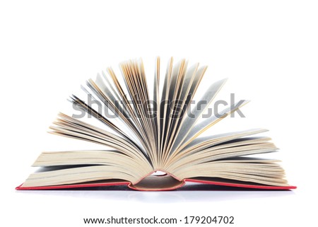 open book on white background