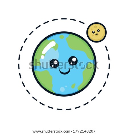 Cute planet earth mascot design illustration