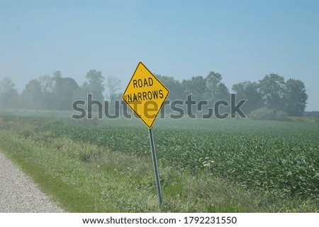 Road advisory sign in the country