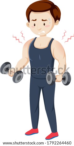 Man having muscle pain from workout illustration