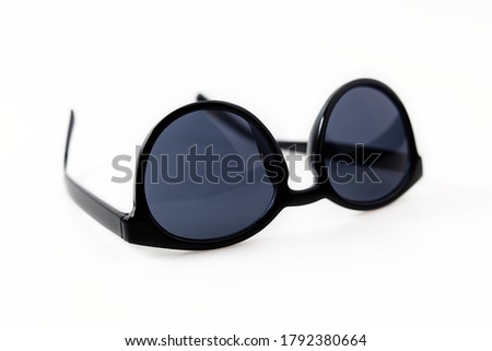 Modern fashionable sunglasses isolated on white background, 