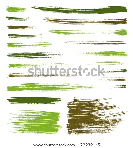 set of vector camouflage quality handmade brush splatters Royalty-Free Stock Photo #179239145