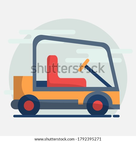 golf cart vector illustration in flat style