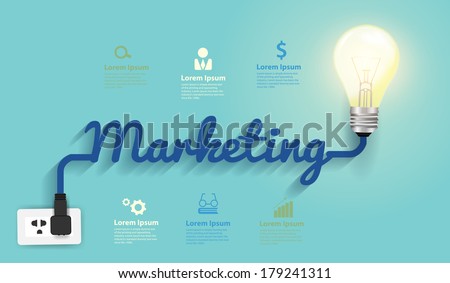 Marketing concept, Creative light bulb idea abstract infographic  layout, diagram, step up options, Vector illustration modern design template