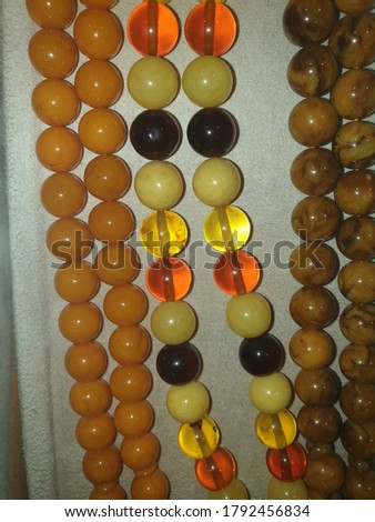 colorful prayer beads close up