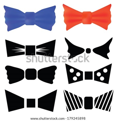 colorful illustration with set of bows for your design