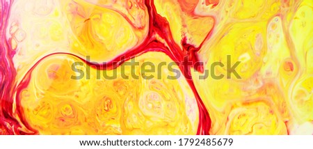 Abstract red orange background. Fluid art texture. Swirl liquid pattern. Trendy colorful backdrop