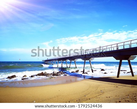 Pont del Petroli - Badalona Beach Royalty-Free Stock Photo #1792524436