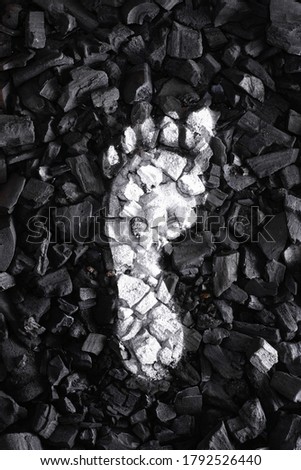 White Coal Carbon footprint concept