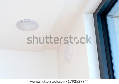 Ventilation in wall and speaker in Ceiling