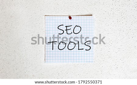white paper on the white background with text Seo Tools