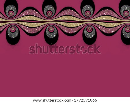 A hand drawing pattern made of pink white and black stripes