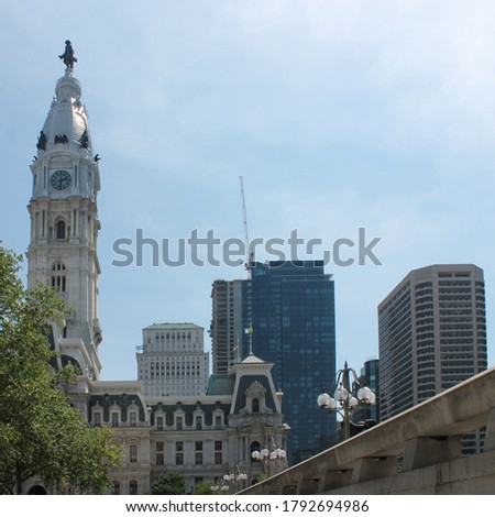Downtown Philadelphia buildings in Summer
