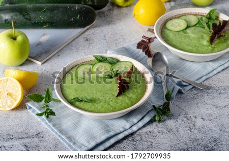 Fresh and clean cold soup, full of delicious vitamins