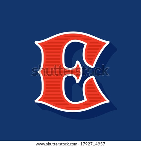 Classic style E letter Sport logo. Retro font perfect to use in any team labels, baseball logos, college posters, tackle identity, etc.