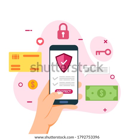 Vector of Smartphone Security System Design Template